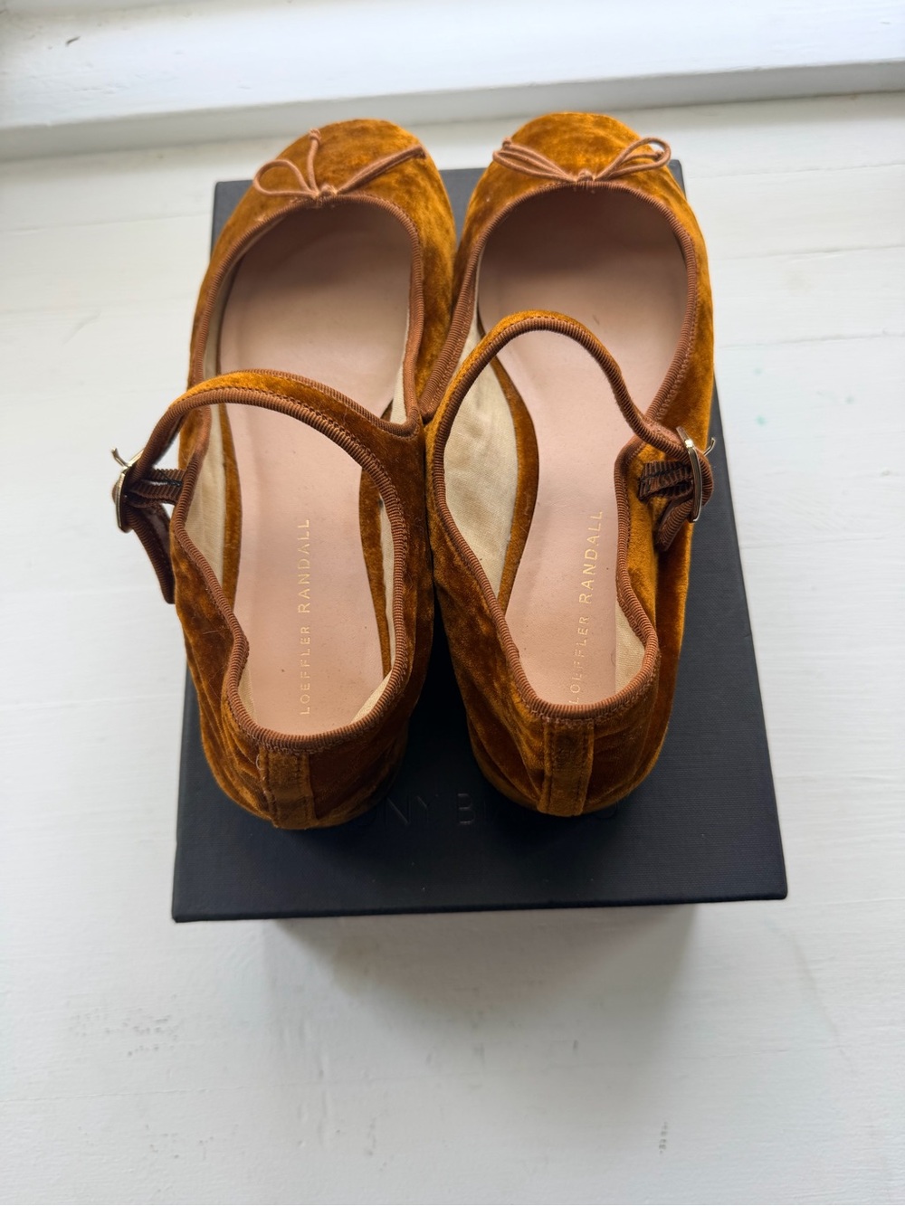 Loeffler Randall Rust Velvet Mary Jane Flats - Picture 3 of 3